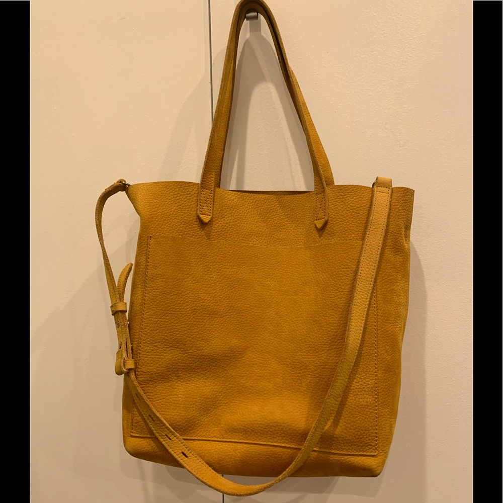Madewell Medium Transport Tote Mustard nubuck leather